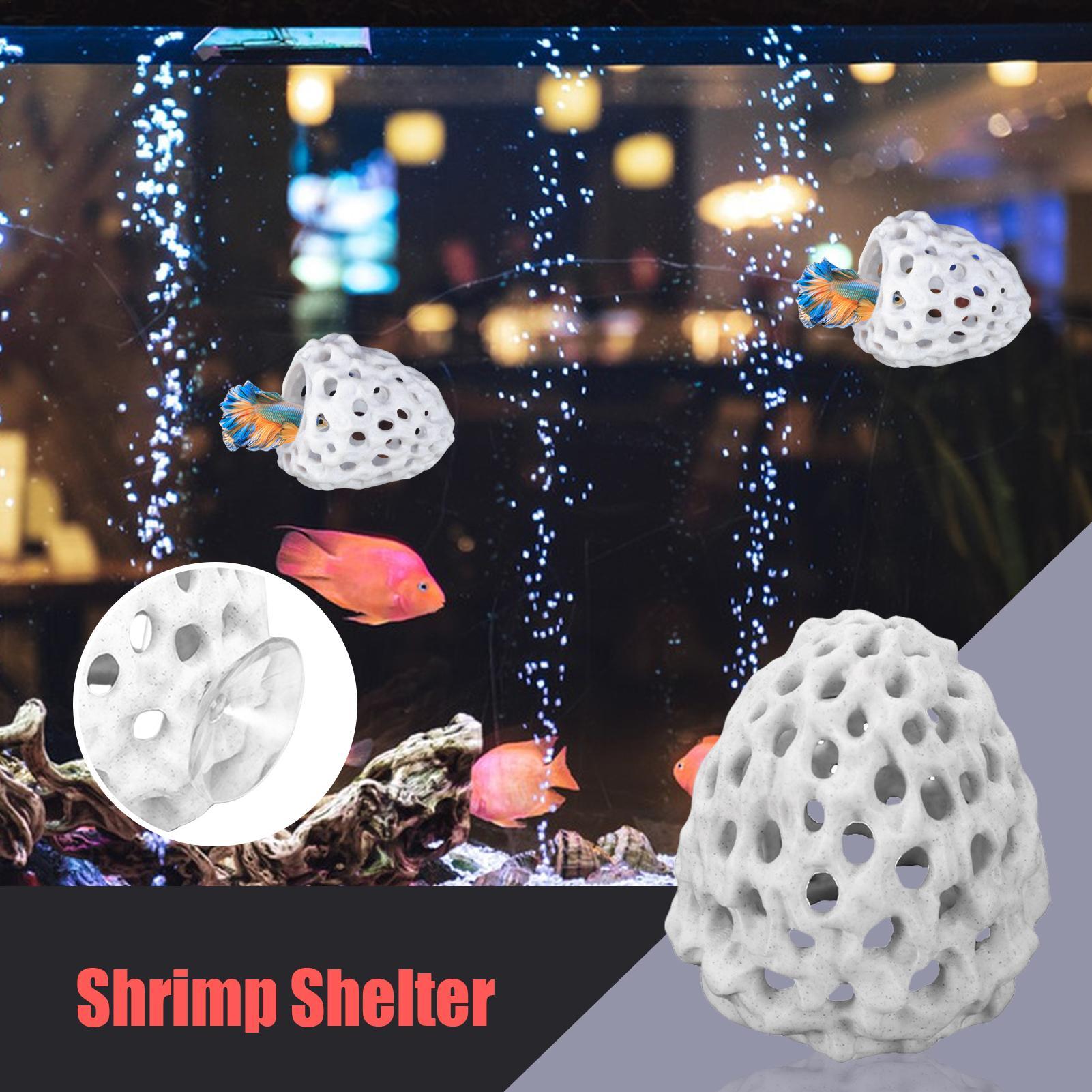 Aquarium Fish Hiding Spot - บ้านกุ้งขนาดเล็กสำหรับตู้ปลา ถ้ำมินิแบบมีรูพรุน บ้านปลากัด ที่หลบซ่อนสำหรับปลา กุ้ง ที่พักพิงสำหรับกุ้ง