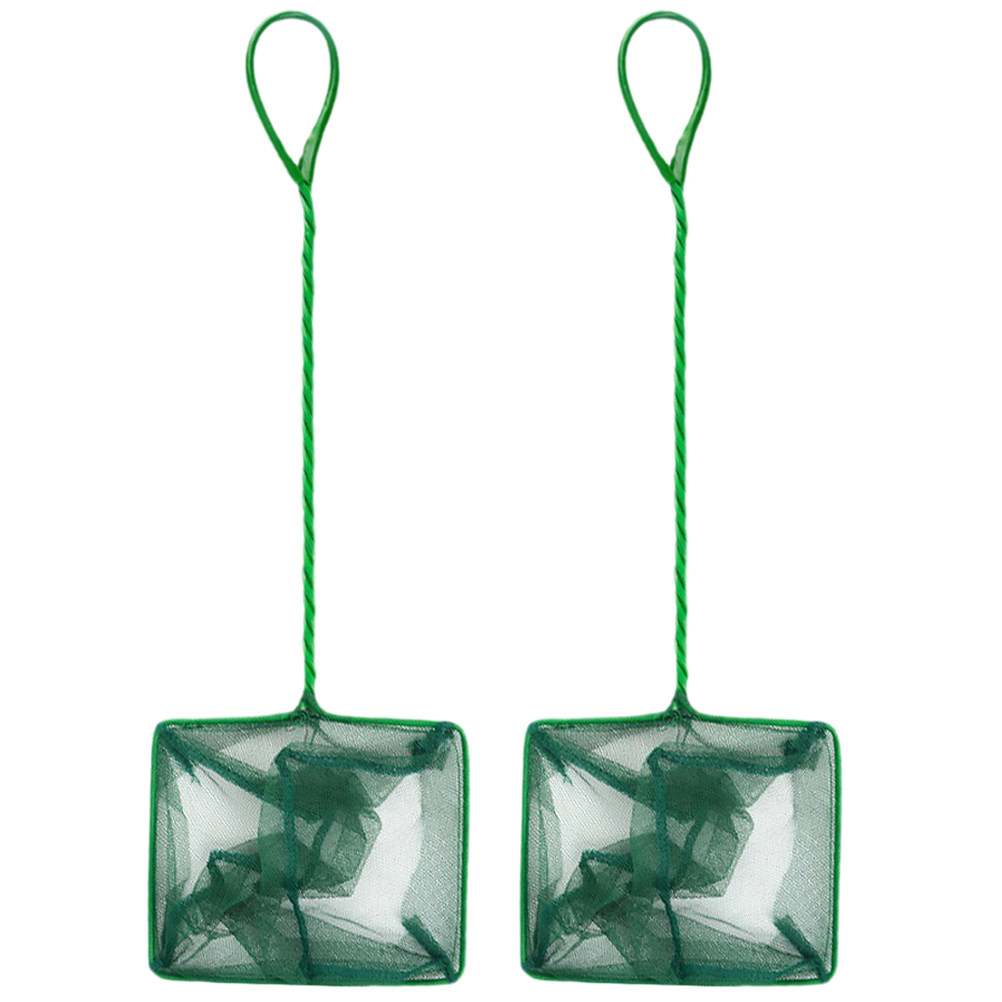 Aquarium Fish Net Small - ตาข่ายจับปลา 2 ชิ้น ทำจากไนลอนนุ่ม ตาข่ายสำหรับตู้ปลาแบบพกพา อุปกรณ์จับปลาที่เชื่อถือได้และปลอดภัยสำหรับลูกปลาตัวเล็ก