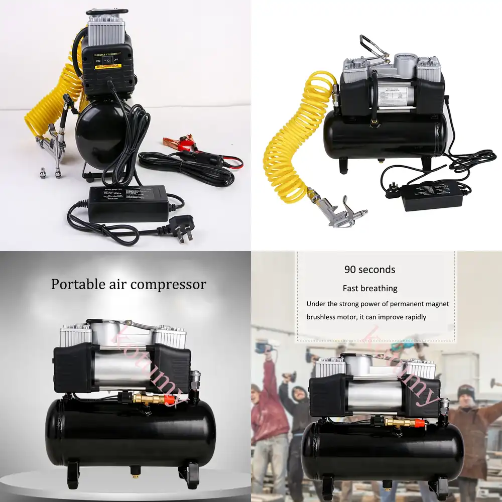 Air Pump Silent - WAP01 2.5L 4L 12V 220V เครื่องอัดอากาศแบบพกพาสำหรับเติมลมยางรถยนต์