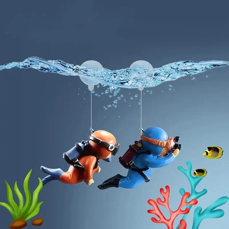 ของตกแต่งตู้ปลา รูปนักดำน้ำ ขอ - Aquarium Fish Popular บทวิจารณ์และราคา