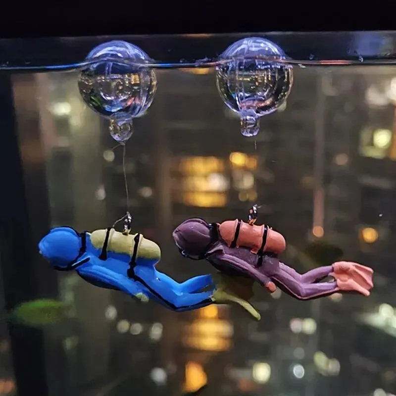 ของตกแต่งตู้ปลา รูปนักดำน้ำ ขอ - Aquarium Fish Popular บทวิจารณ์และราคา